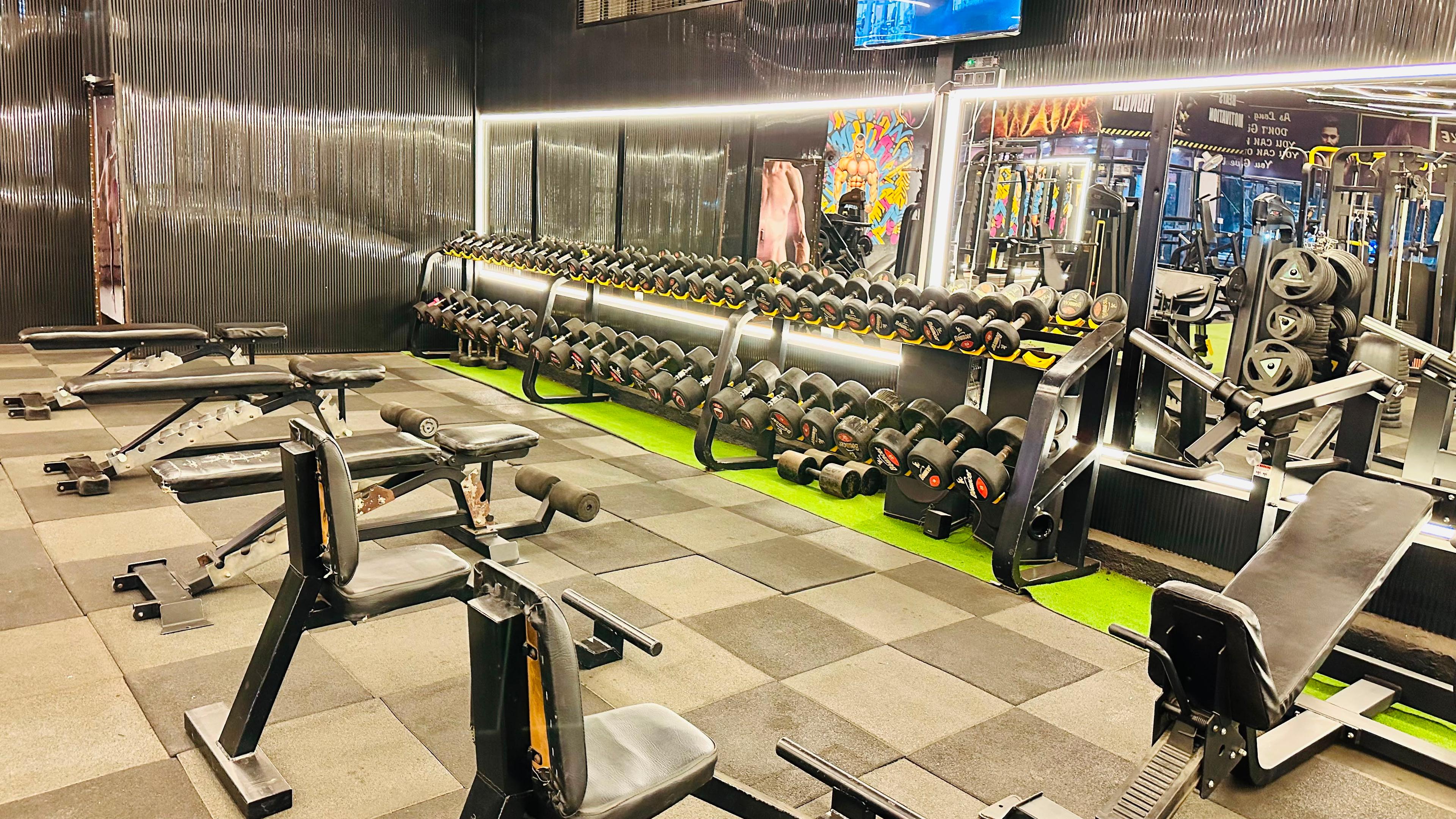 Dumbbell rack at Alight Fitness Gym